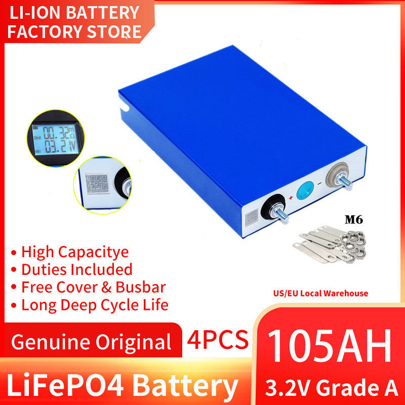 3.2v Lifepo4 105ah CATL Prismatic Battery Cells For 12v 24v Ev Rv Solar Storage System