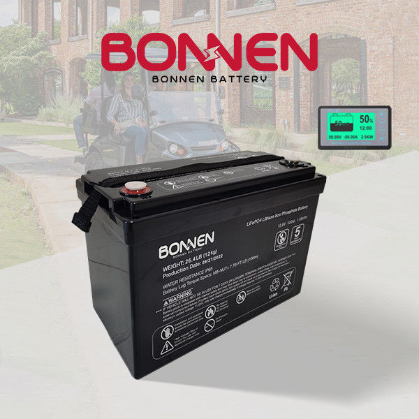 Golf Cart 12V 100Ah Lifepo4 Lithium Battery 6000 Cycles 150A BMS Lithium Battery Replacement