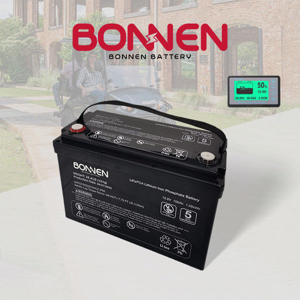 Golf Cart 12V 100Ah Lifepo4 Lithium Battery 6000 Cycles 150A BMS Lithium Battery Replacement